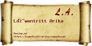 Löwentritt Arika névjegykártya
